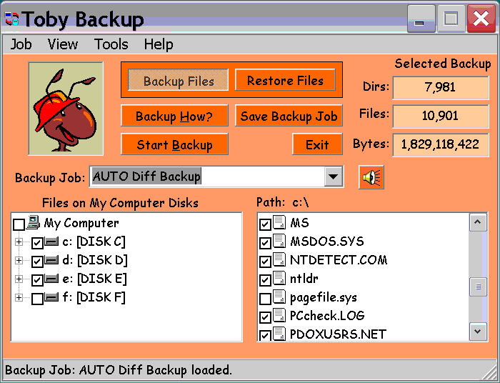 Toby Backup Screenshot